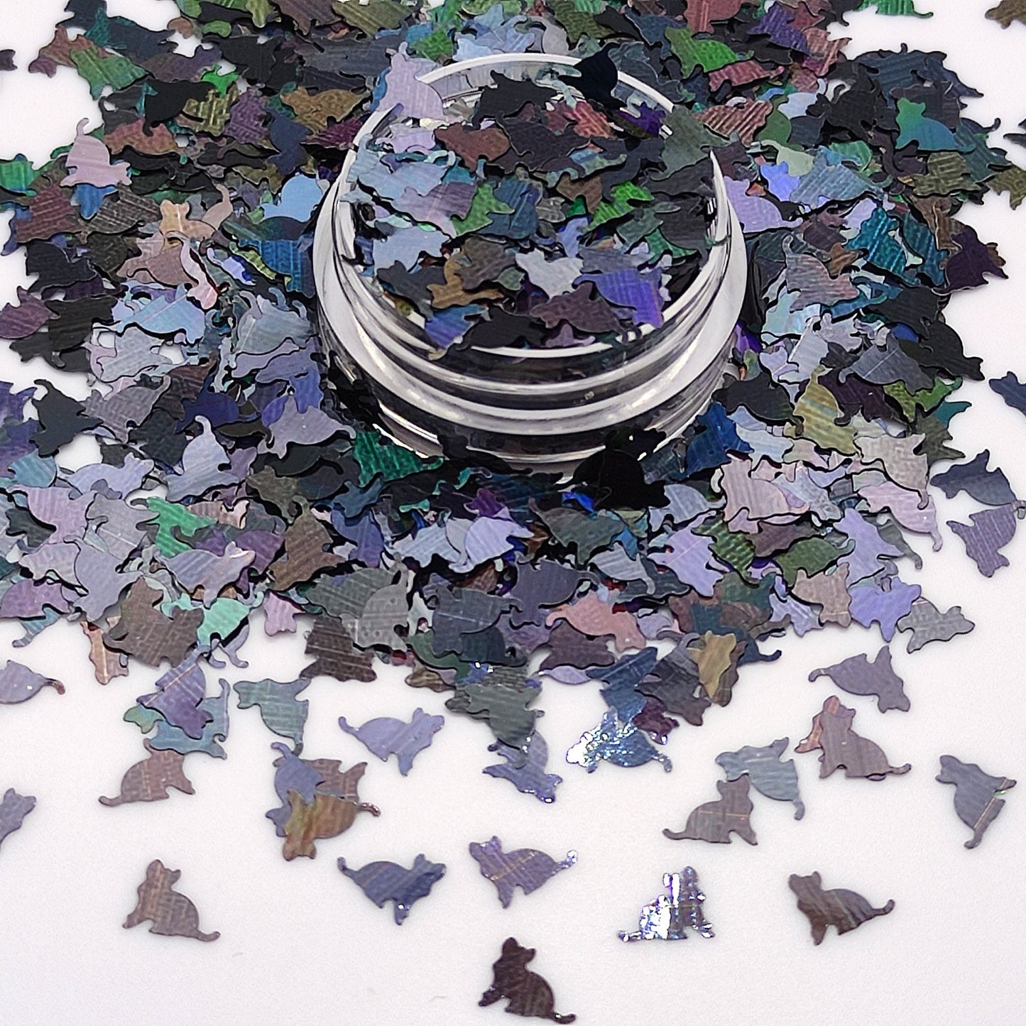 Cat Glitter, Black Holographic Cat Shapes Glitter, Cute Cat Nail Art Glitter, Paillettes Glitter, Resin Supplies