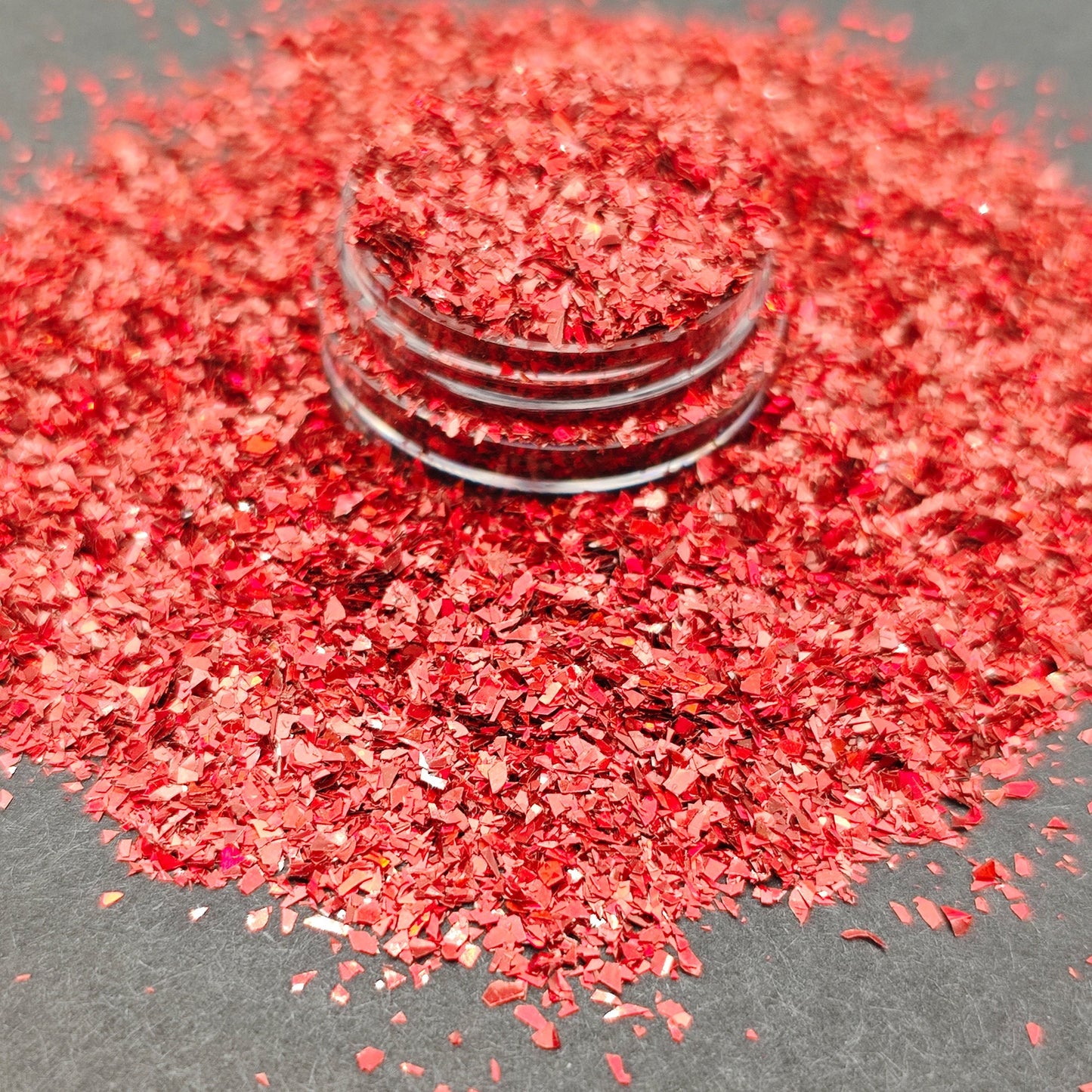 Apple Red Glitter Flakes, Holographic Cellophane Glitter Flakes, Candy Apple Red Glitter Shards, Craft Supplies, Nail Art Glitter