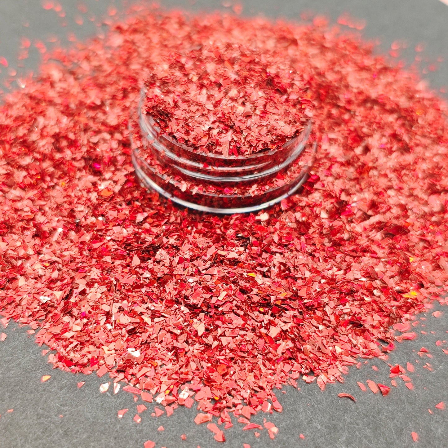 Apple Red Glitter Flakes, Holographic Cellophane Glitter Flakes, Candy Apple Red Glitter Shards, Craft Supplies, Nail Art Glitter