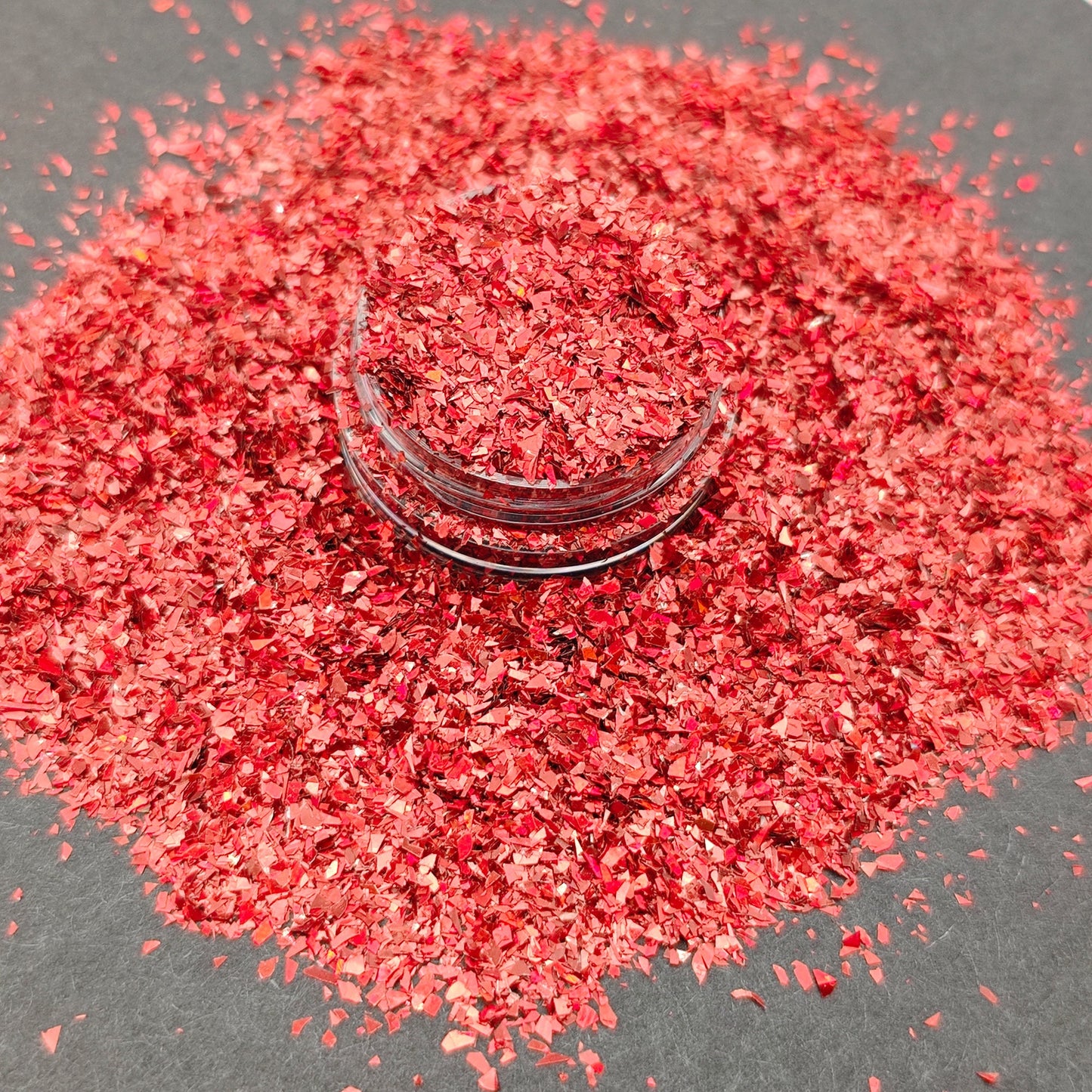 Apple Red Glitter Flakes, Holographic Cellophane Glitter Flakes, Candy Apple Red Glitter Shards, Craft Supplies, Nail Art Glitter