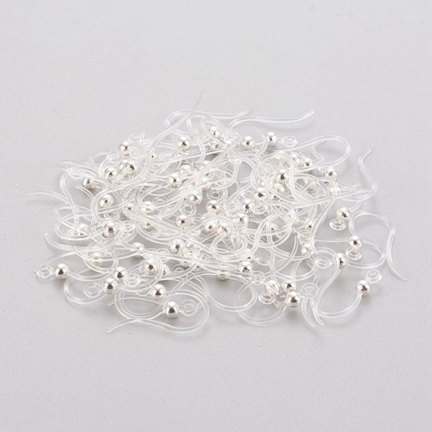 Hypoallergenic Earring Hook, Eco-Friendly Plastic Earring Hooks, with 304 Stainless Steel Bead - 10pcs or 20pcs