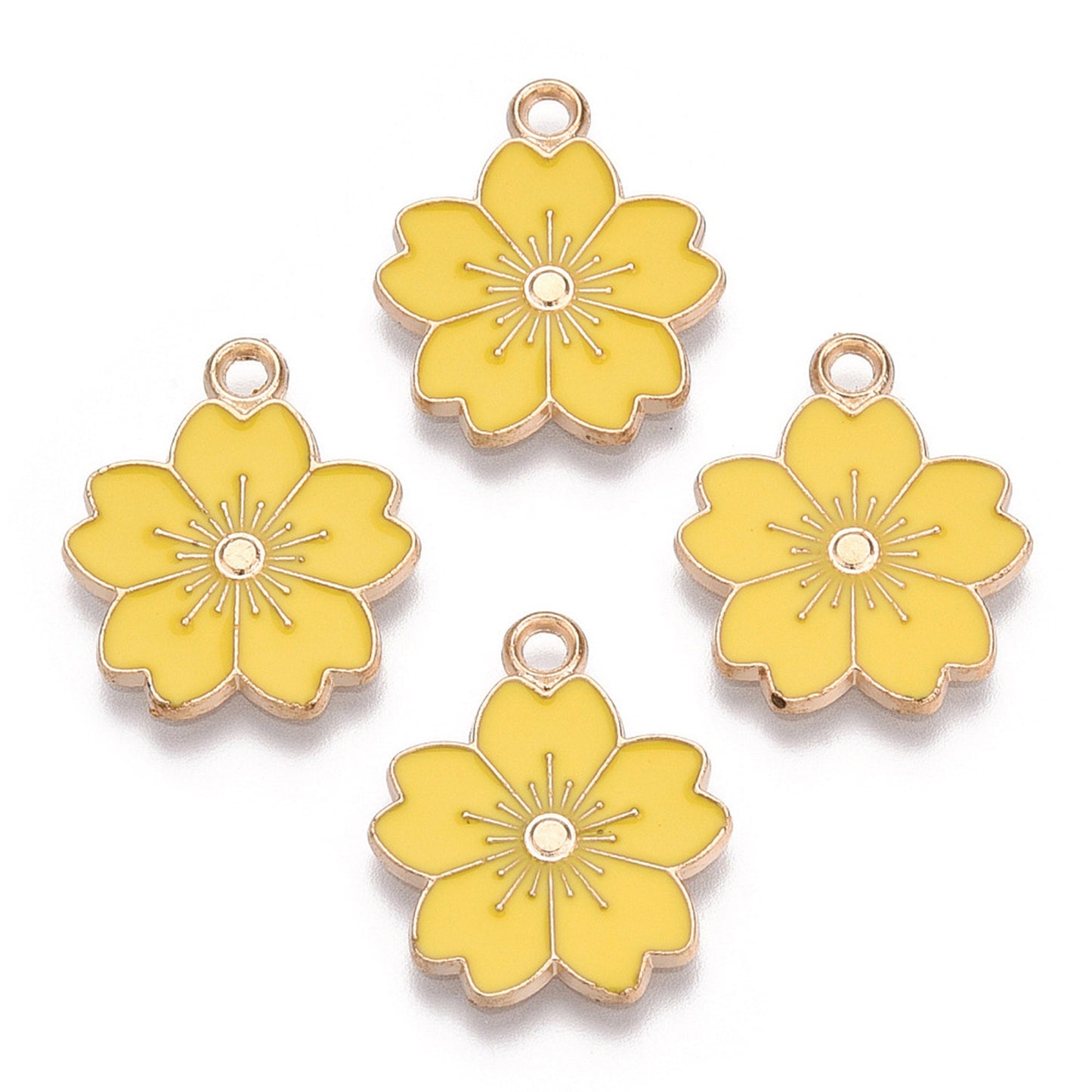 5/10pcs Sakura Flower Charm Jewellery Pendant, Cherry Blossom Enamel Charm for Jewelry Making DIY Jewelry Accessories