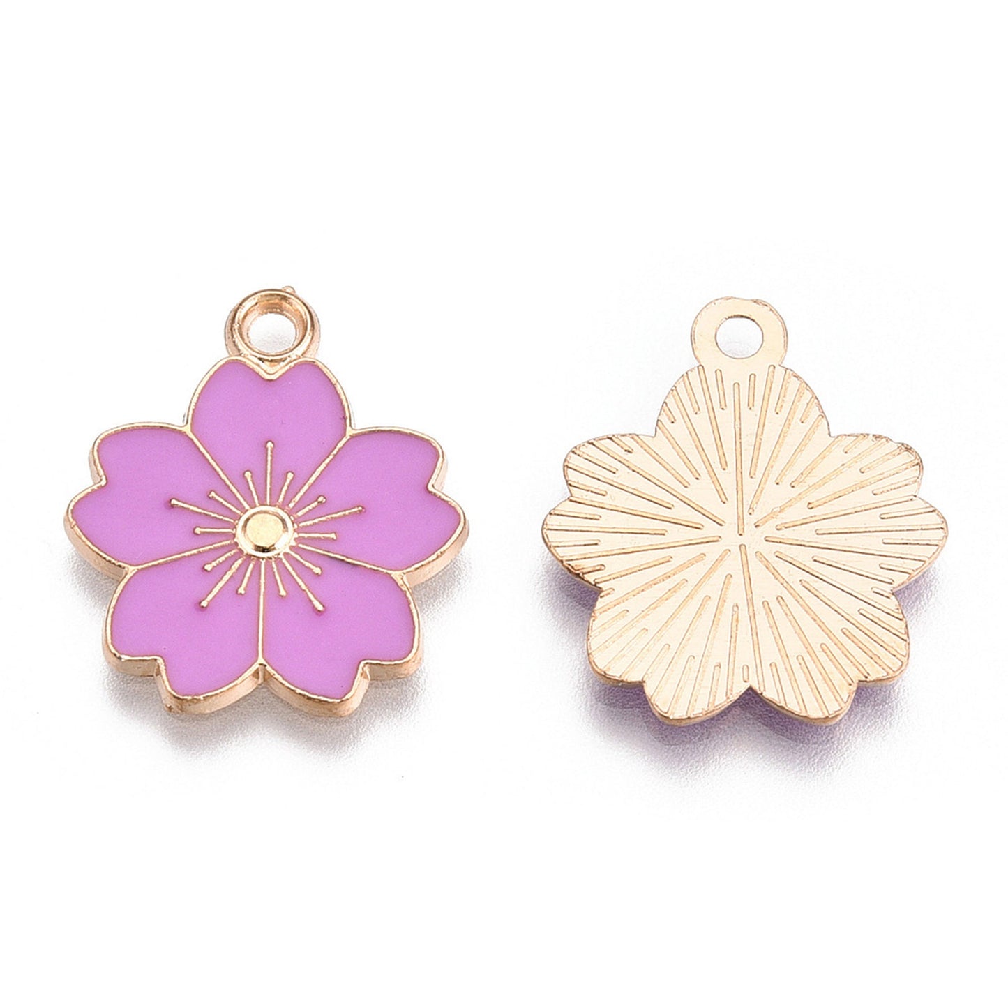 5/10pcs Sakura Flower Charm Jewellery Pendant, Cherry Blossom Enamel Charm for Jewelry Making DIY Jewelry Accessories