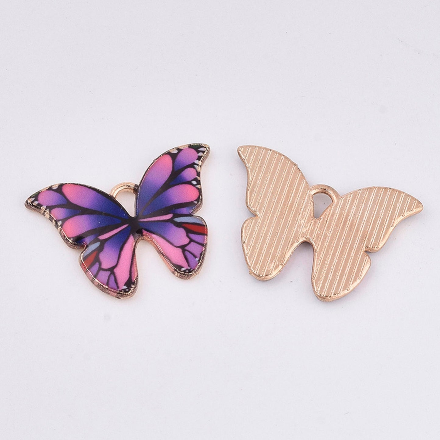 Butterfly Charm Jewellery Pendant, Purple Butterfly Enamel Charm for Jewelry Making DIY Jewelry Accessories