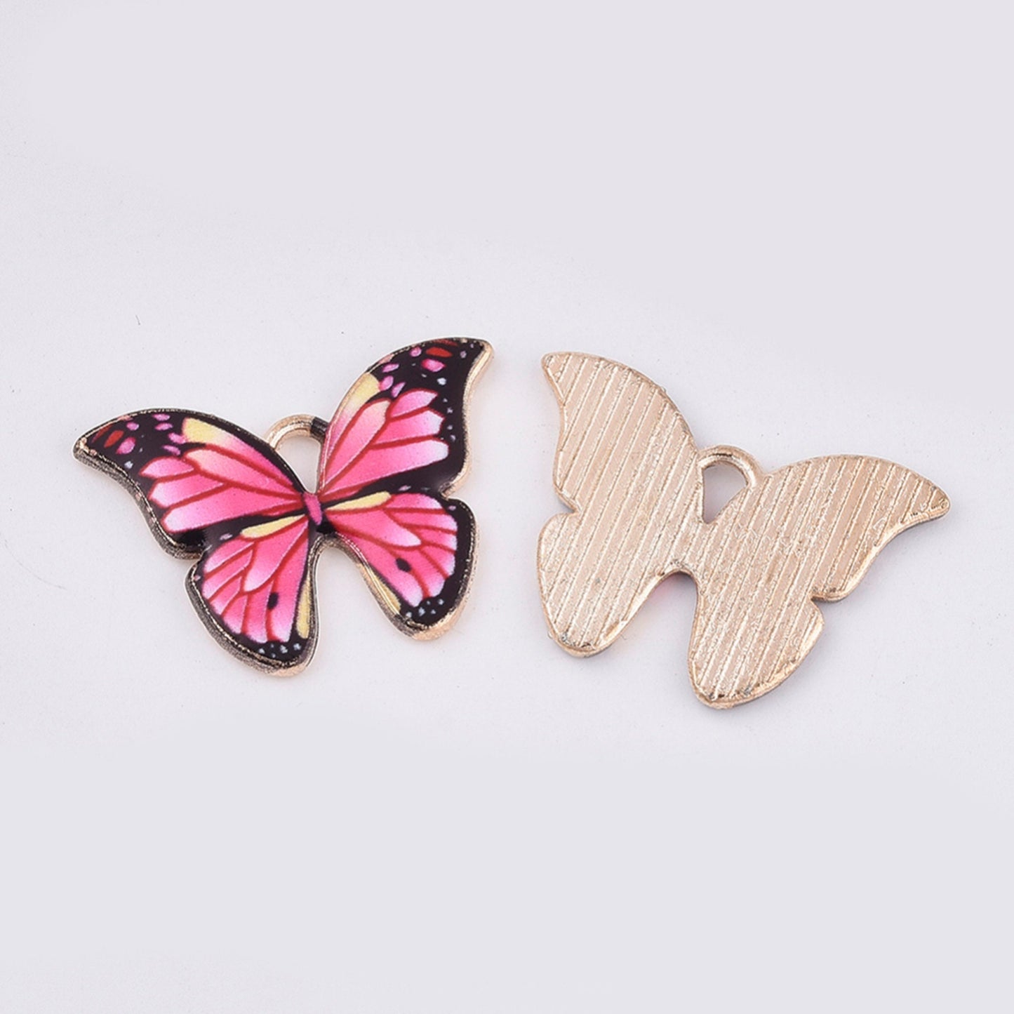 Butterfly Charm Jewellery Pendant, Pink Butterfly Enamel Charm for Jewelry Making DIY Jewelry Accessories