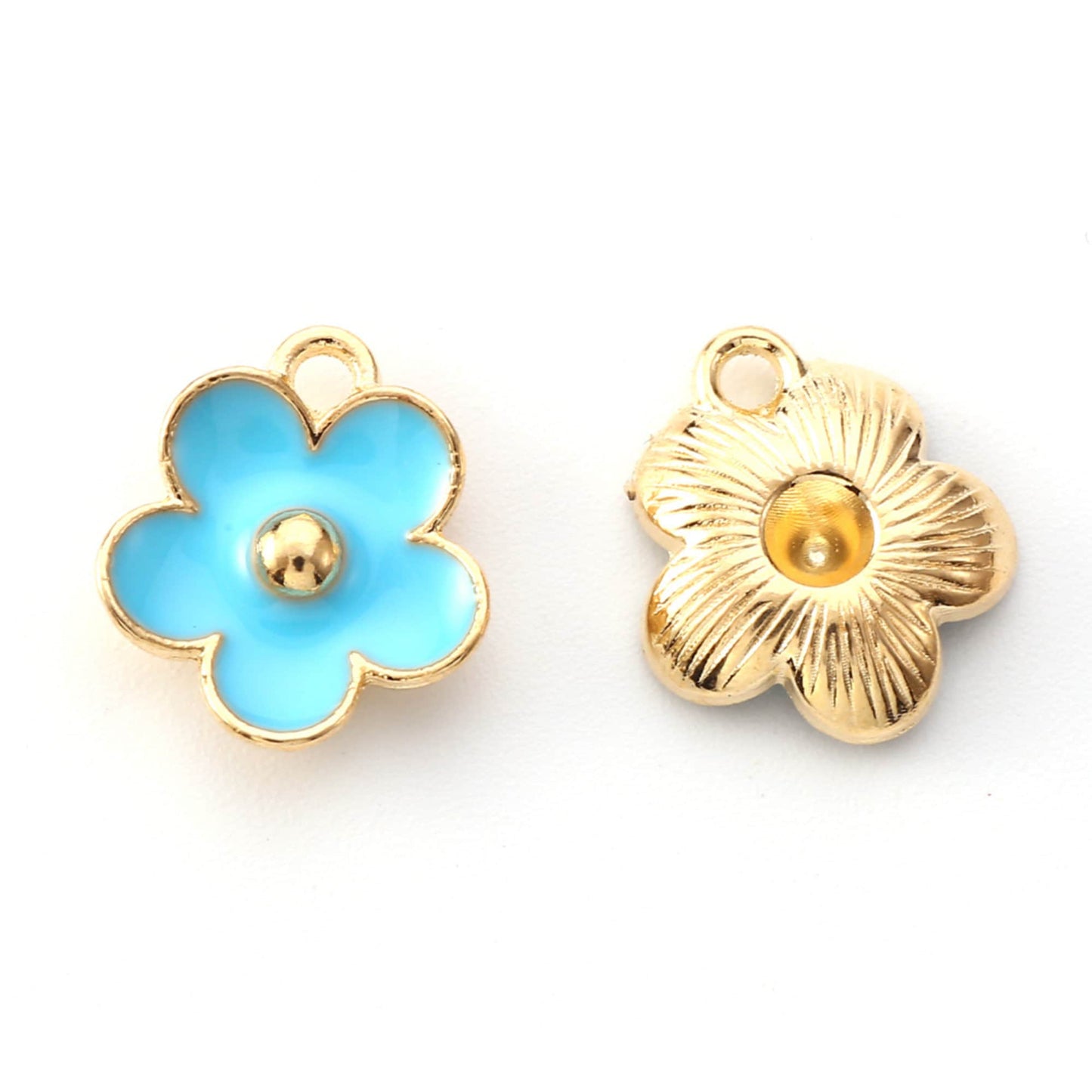 5/10pcs Daisy Flower Small Enamel Charms Jewellery Pendant, Small Blue Forget Me Not Enamel Charm, Jewelry Making DIY Jewelry Accessories