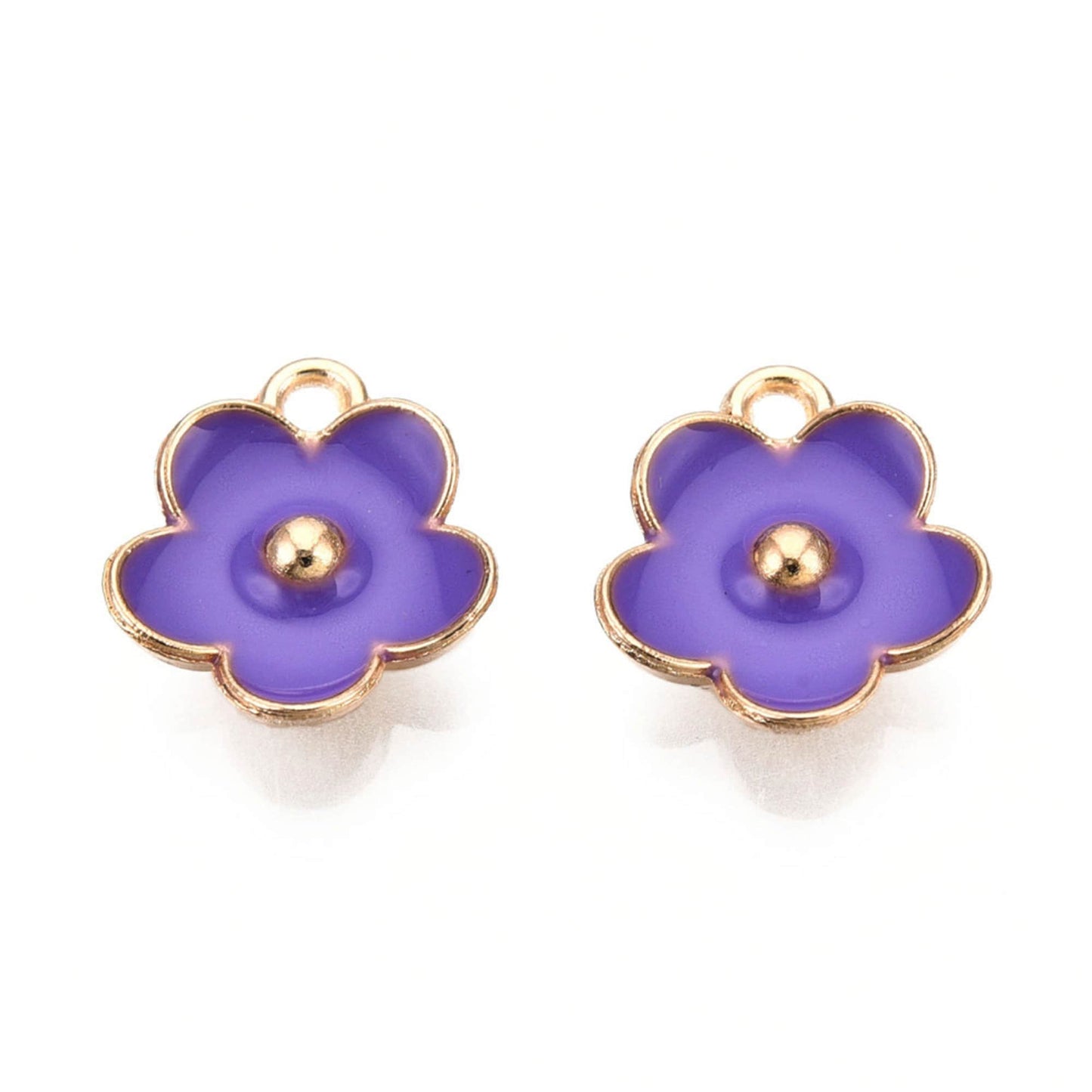 5/10pcs Daisy Flower Small Enamel Charms Jewellery Pendant, Small Purple Forget Me Not Enamel Charm, Jewelry Making DIY Jewelry Accessories