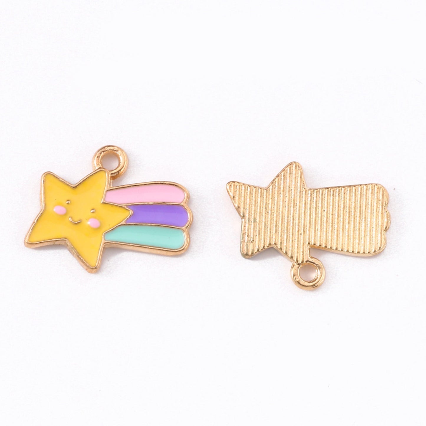 5/10pcs Shooting Star Charm Jewellery Pendant, Kawaii Shooting Star Enamel Charms for Jewelry Making DIY Jewelry Accessories