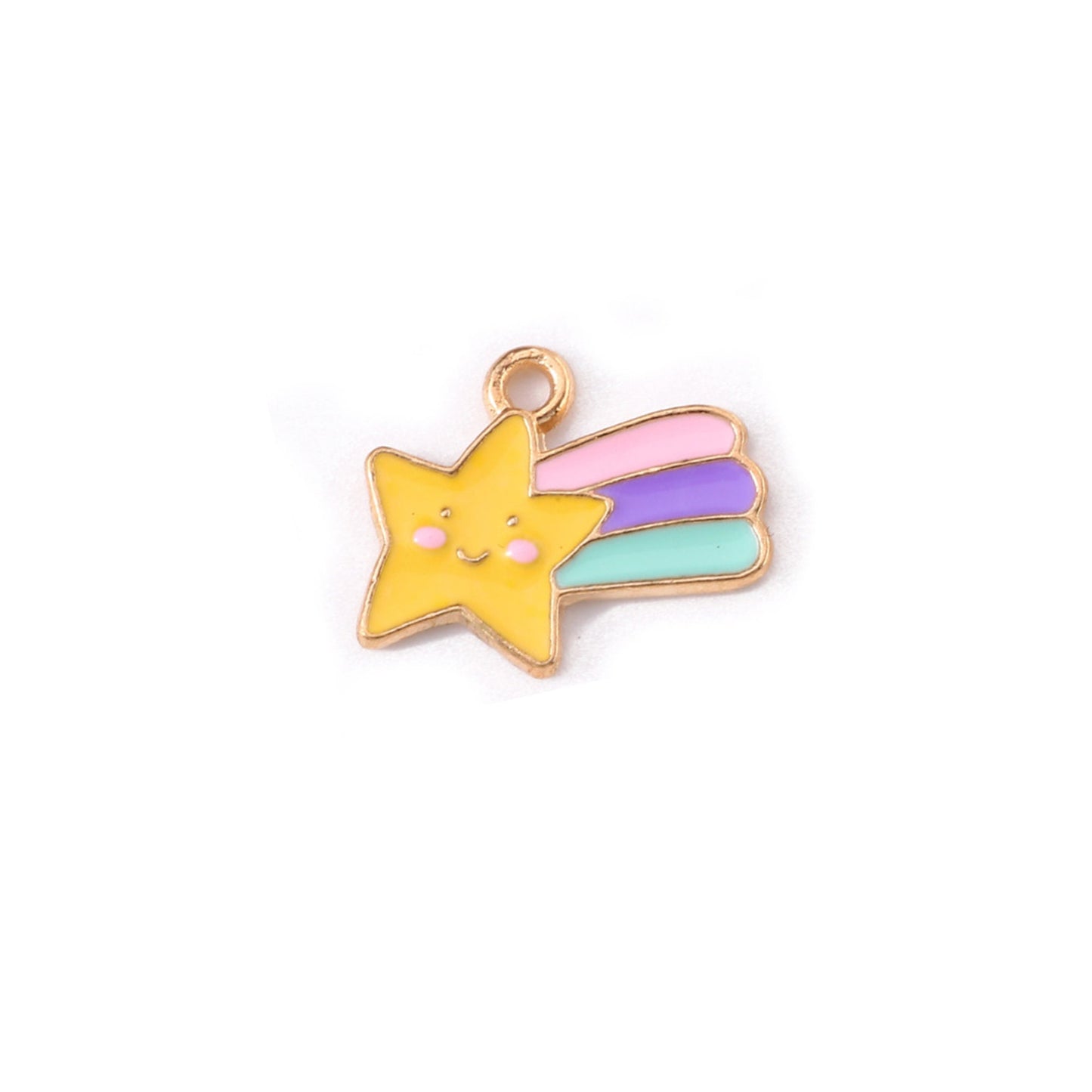 5/10pcs Shooting Star Charm Jewellery Pendant, Kawaii Shooting Star Enamel Charms for Jewelry Making DIY Jewelry Accessories