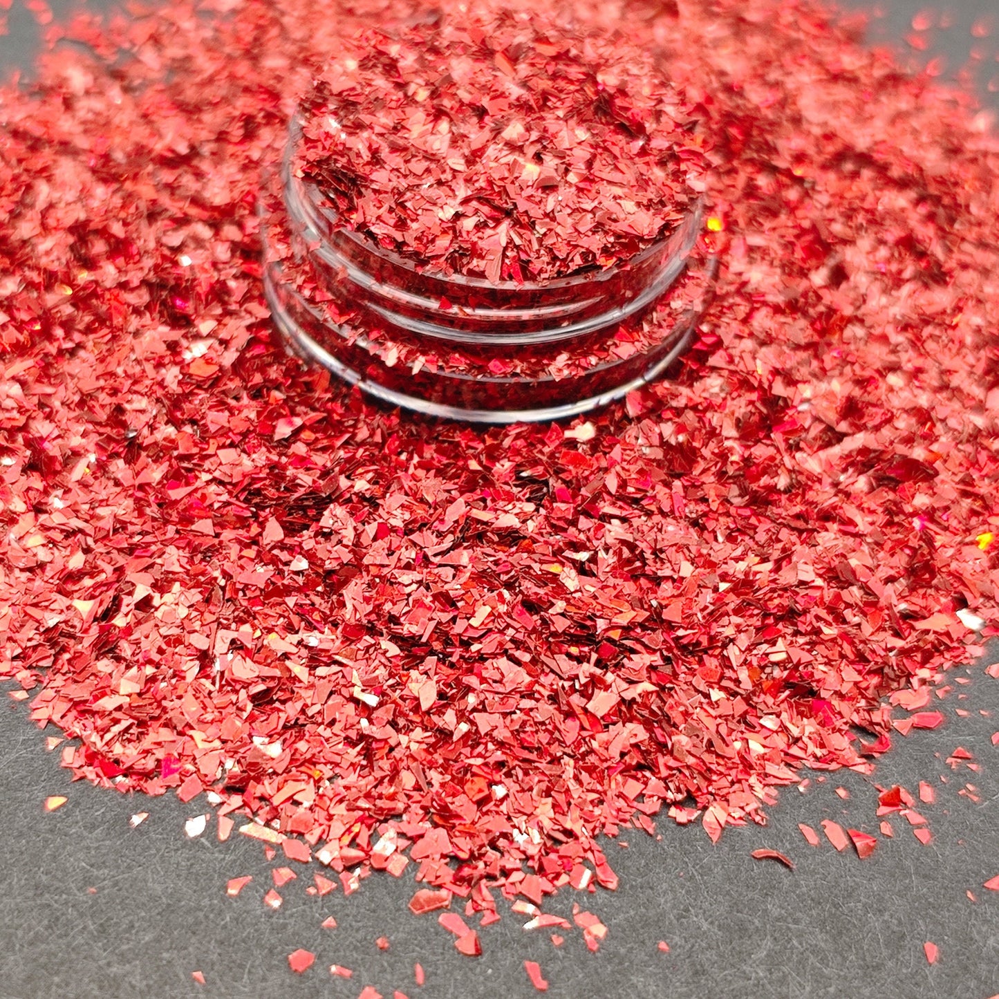 Apple Red Glitter Flakes, Holographic Cellophane Glitter Flakes, Candy Apple Red Glitter Shards, Craft Supplies, Nail Art Glitter