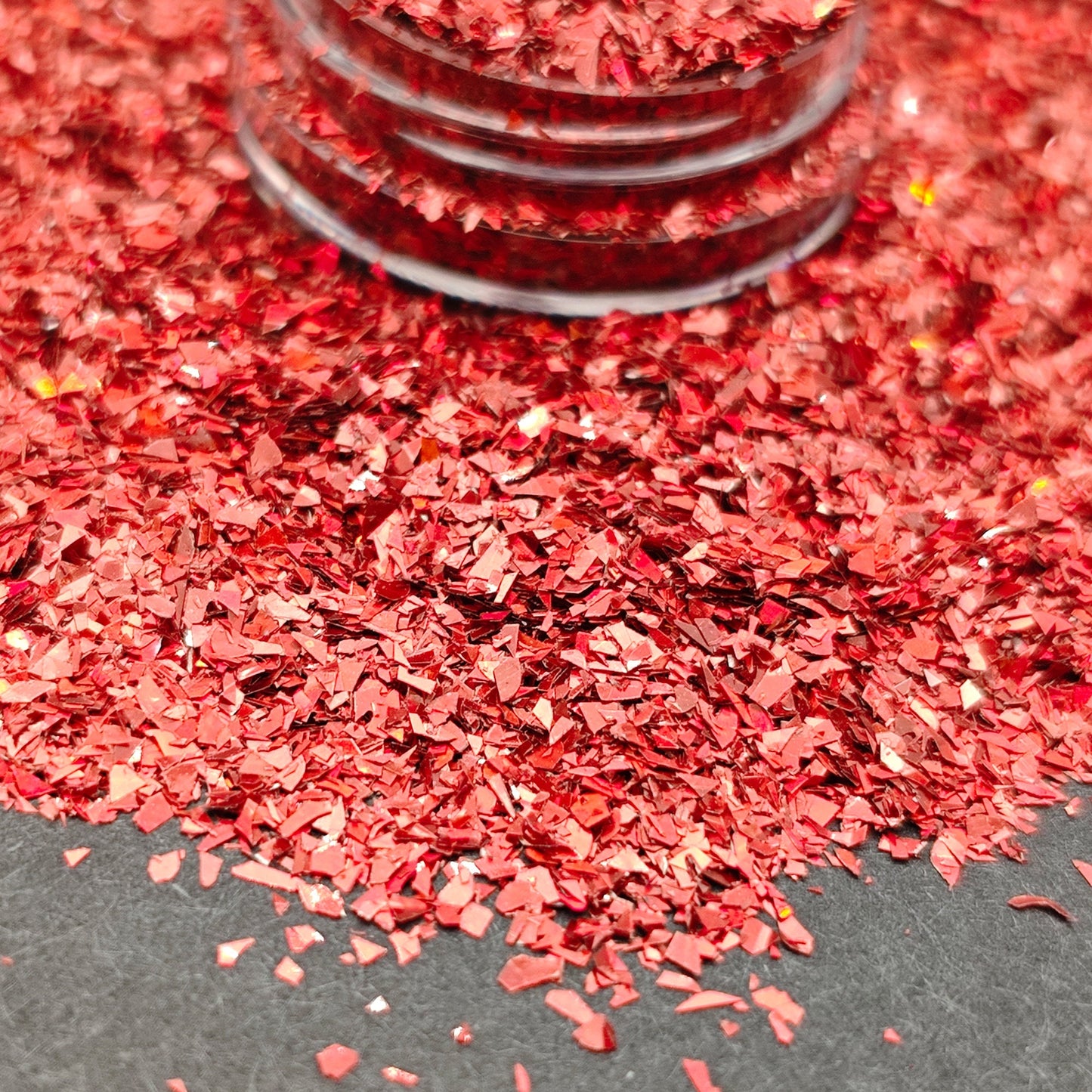 Apple Red Glitter Flakes, Holographic Cellophane Glitter Flakes, Candy Apple Red Glitter Shards, Craft Supplies, Nail Art Glitter