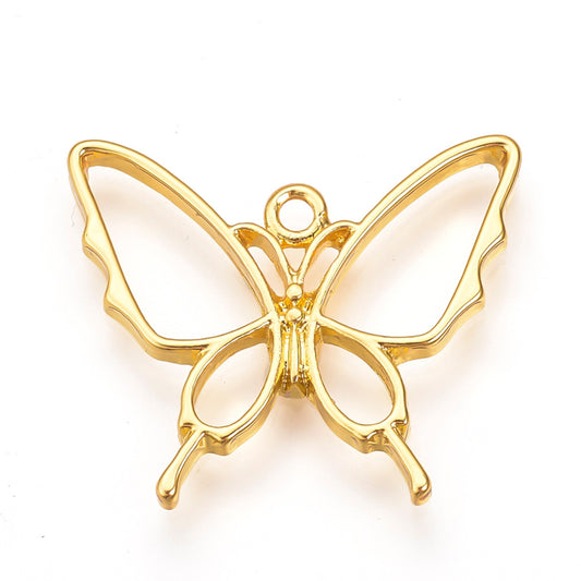 Butterfly Open Back Bezel Jewellery Pendant, Butterflies Open Back Bezels for UV resin, Butterfly Earring Charms Necklace Pendants