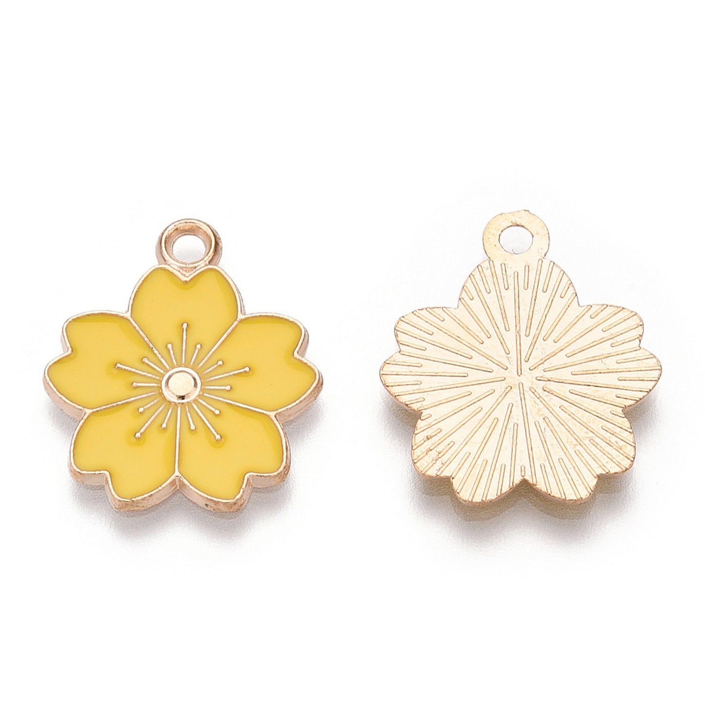 5/10pcs Sakura Flower Charm Jewellery Pendant, Cherry Blossom Enamel Charm for Jewelry Making DIY Jewelry Accessories