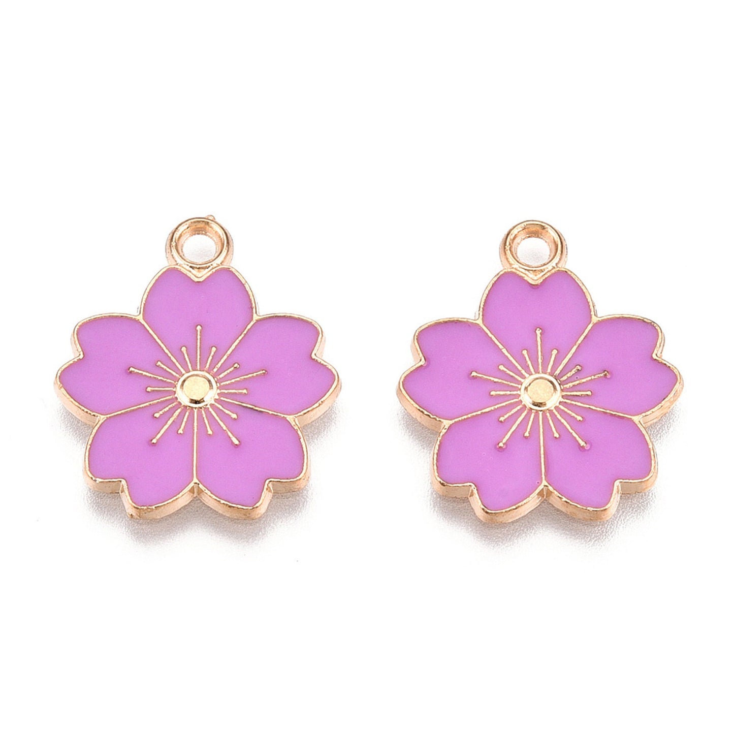 5/10pcs Sakura Flower Charm Jewellery Pendant, Cherry Blossom Enamel Charm for Jewelry Making DIY Jewelry Accessories