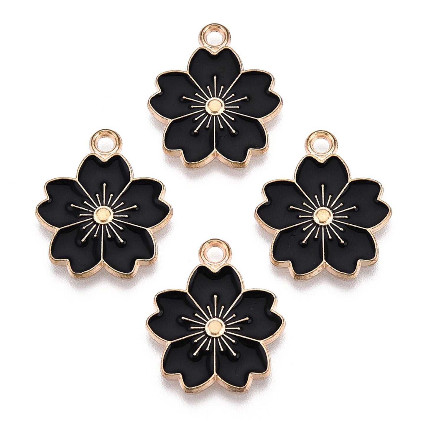 5/10pcs Sakura Flower Charm Jewellery Pendant, Cherry Blossom Enamel Charm for Jewelry Making DIY Jewelry Accessories