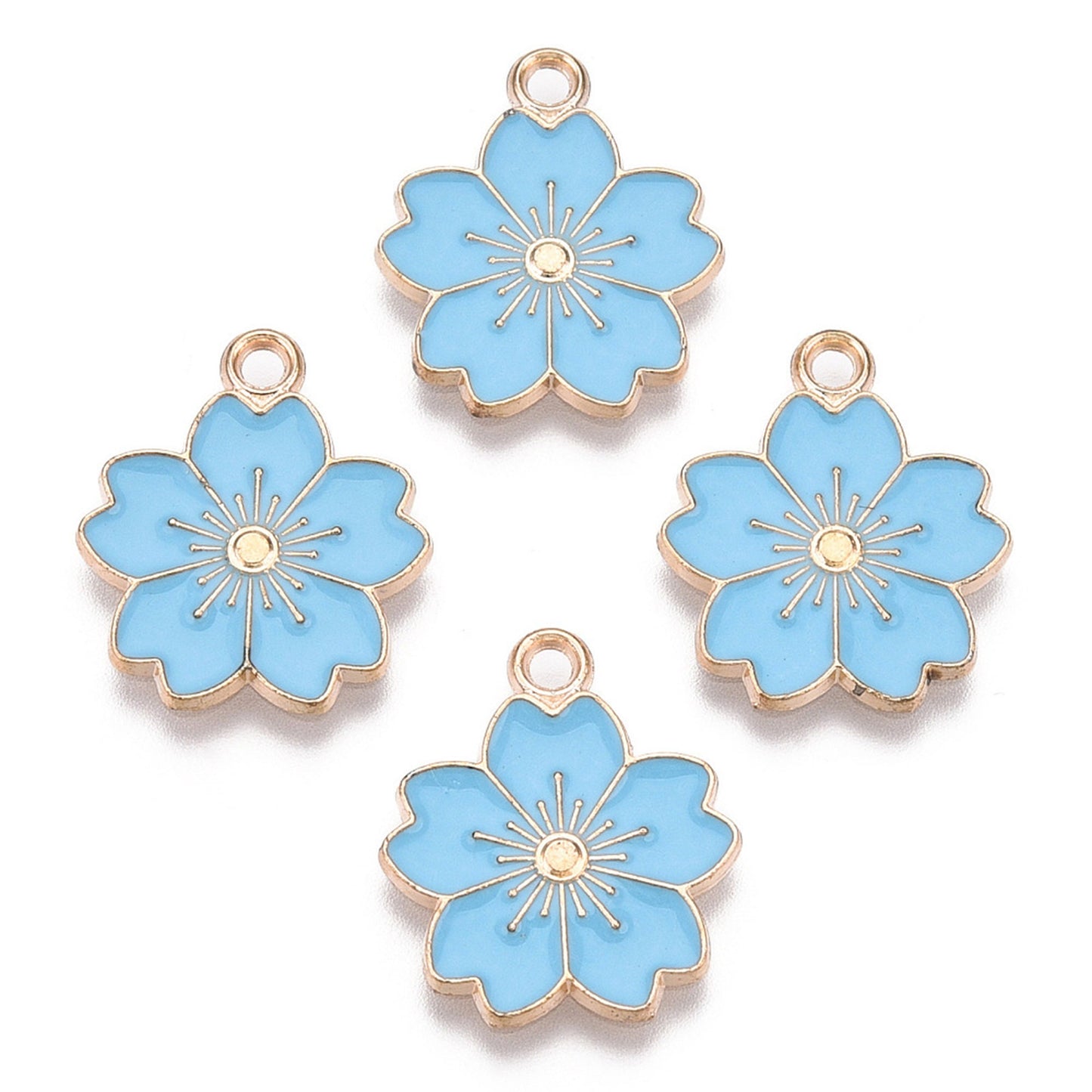 5/10pcs Sakura Flower Charm Jewellery Pendant, Cherry Blossom Enamel Charm for Jewelry Making DIY Jewelry Accessories