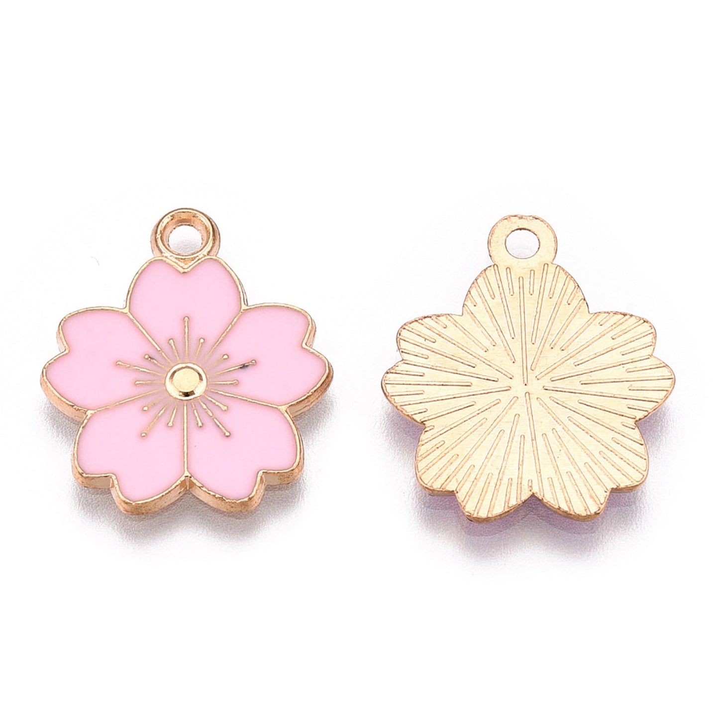 5/10pcs Sakura Flower Charm Jewellery Pendant, Cherry Blossom Enamel Charm for Jewelry Making DIY Jewelry Accessories