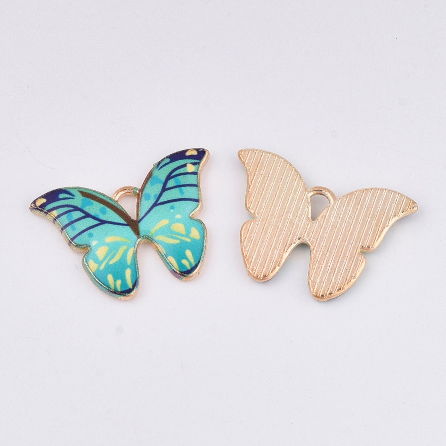 Butterfly Charm Jewellery Pendant, Green Butterfly Enamel Charm for Jewelry Making DIY Jewelry Accessories