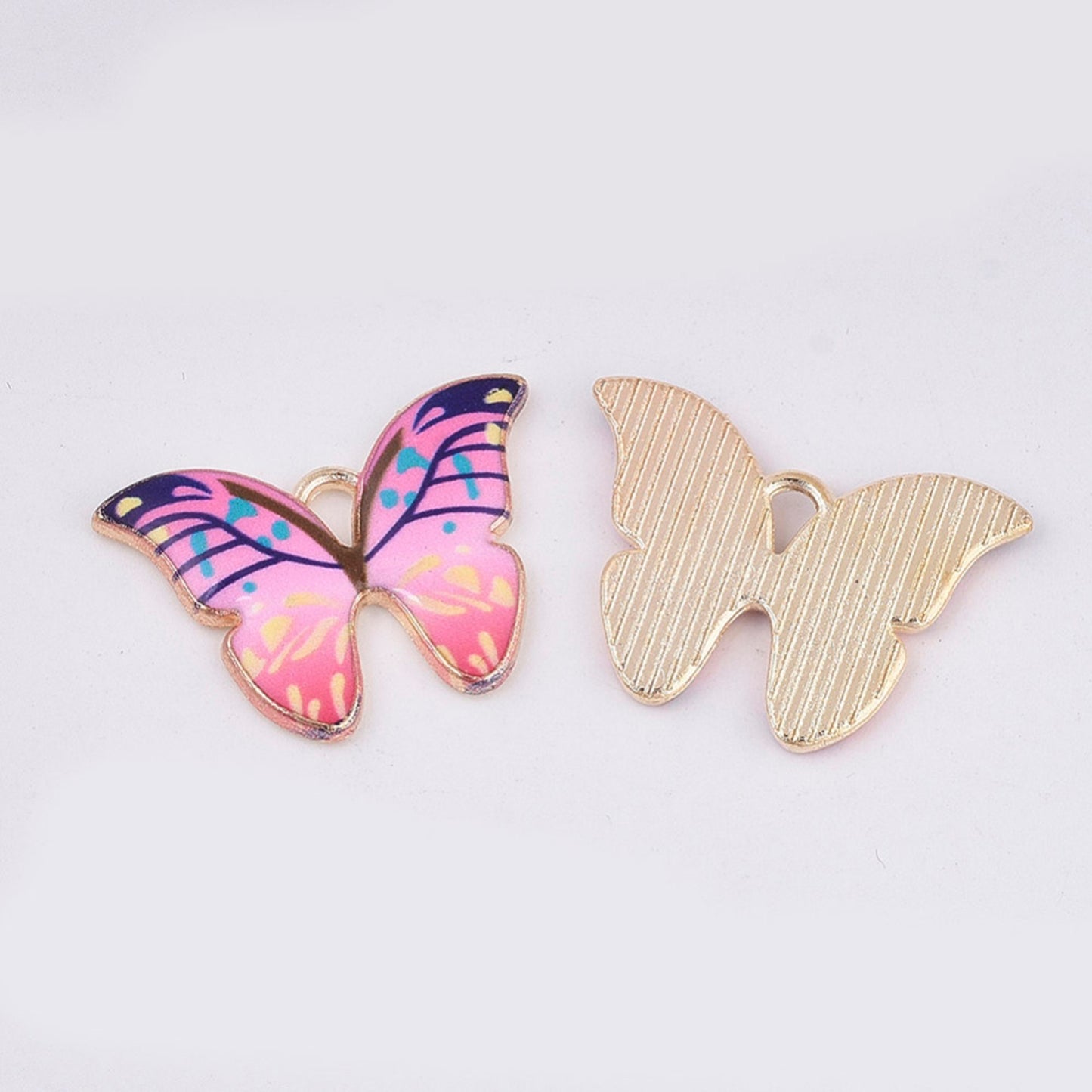 Butterfly Charm Jewellery Pendant, Light Pink Butterfly Enamel Charm for Jewelry Making DIY Jewelry Accessories