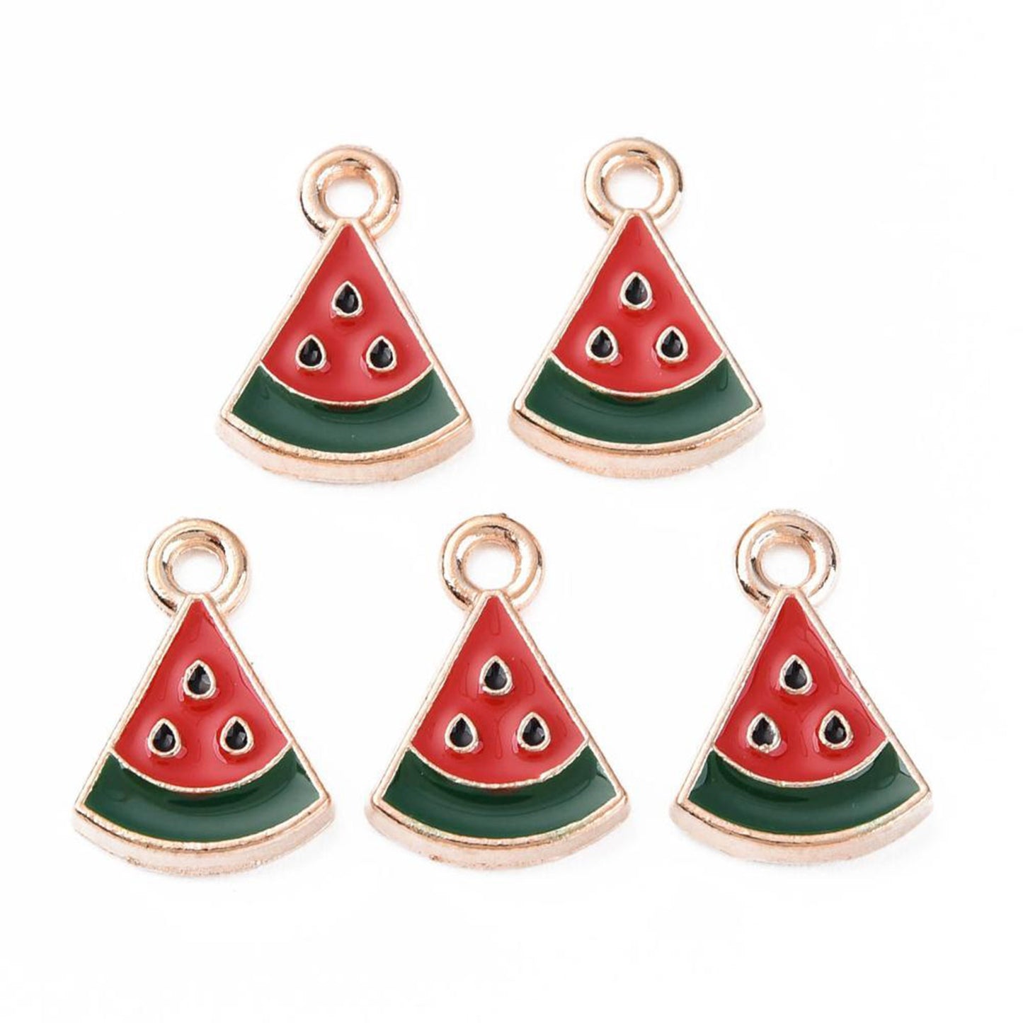 5|10pcs Watermelon Enamel Charm Jewellery Pendant, Watermelons Enamel Charm for Jewelry Making DIY Jewelry Accessories, Enamel Fruit Charms