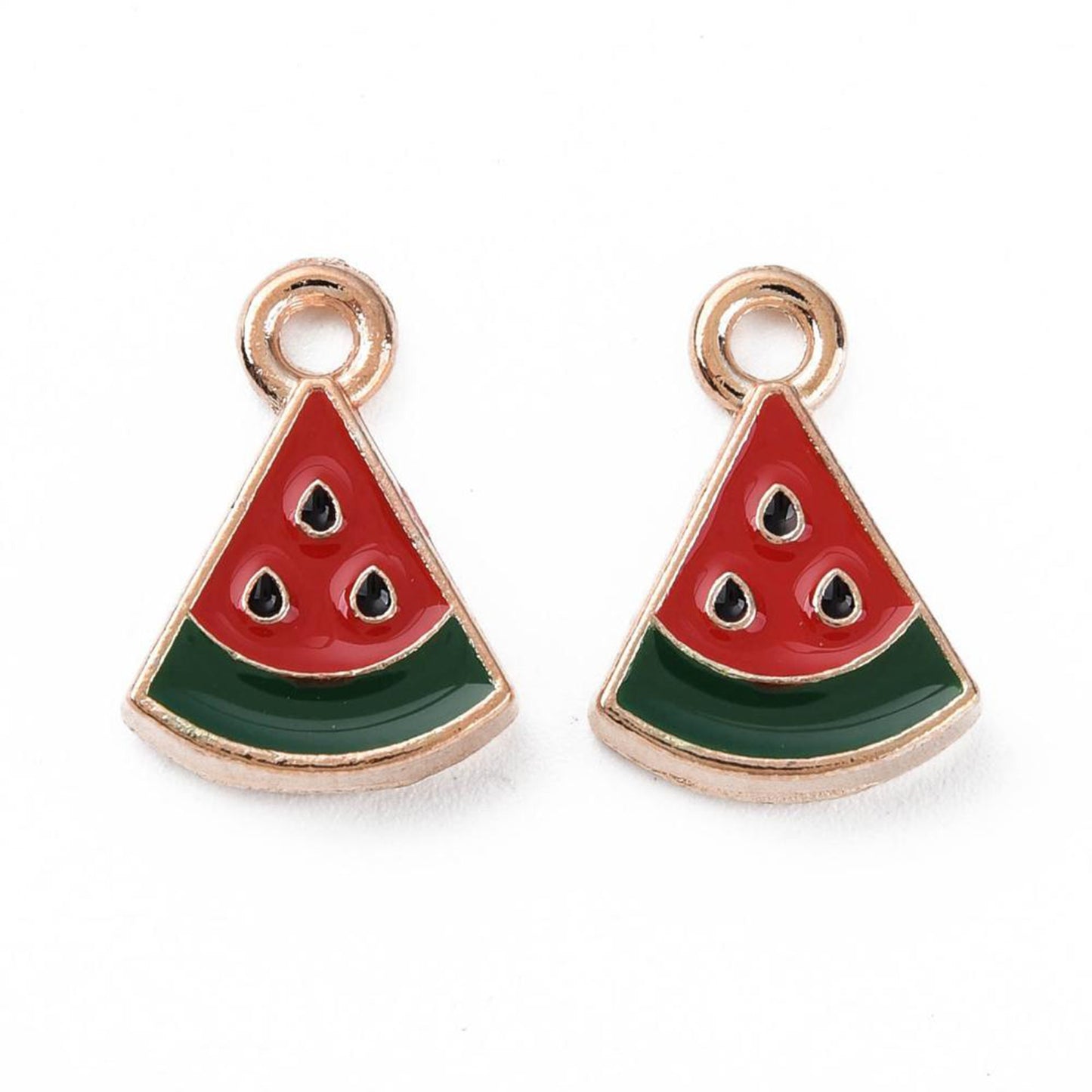 5|10pcs Watermelon Enamel Charm Jewellery Pendant, Watermelons Enamel Charm for Jewelry Making DIY Jewelry Accessories, Enamel Fruit Charms