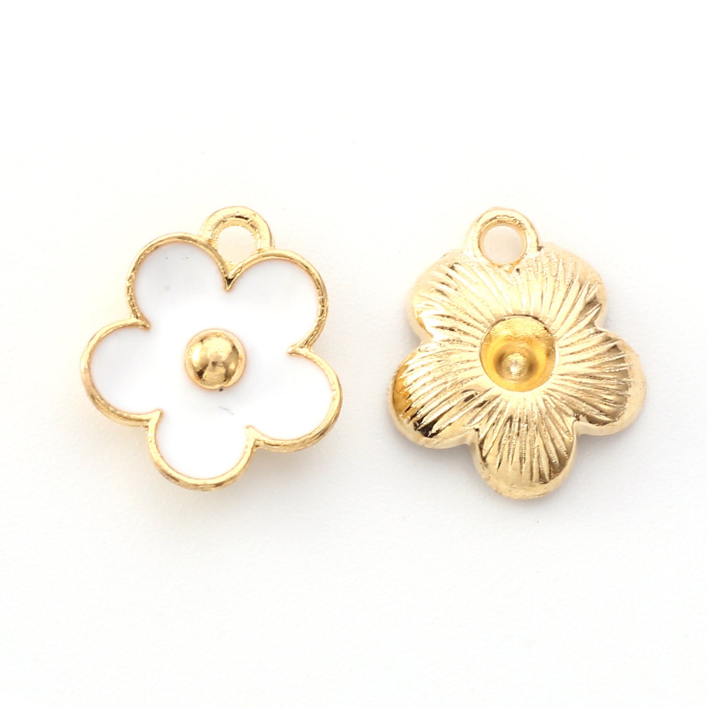 5/10pcs Daisy Flower Small Enamel Charms Jewellery Pendant, Small White Forget Me Not Enamel Charm, Jewelry Making DIY Jewelry Accessories