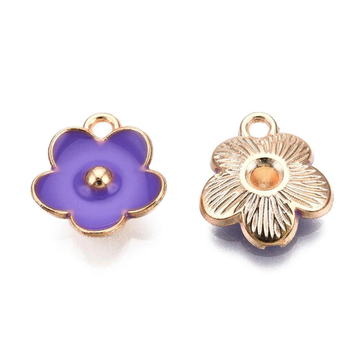 5/10pcs Daisy Flower Small Enamel Charms Jewellery Pendant, Small Purple Forget Me Not Enamel Charm, Jewelry Making DIY Jewelry Accessories