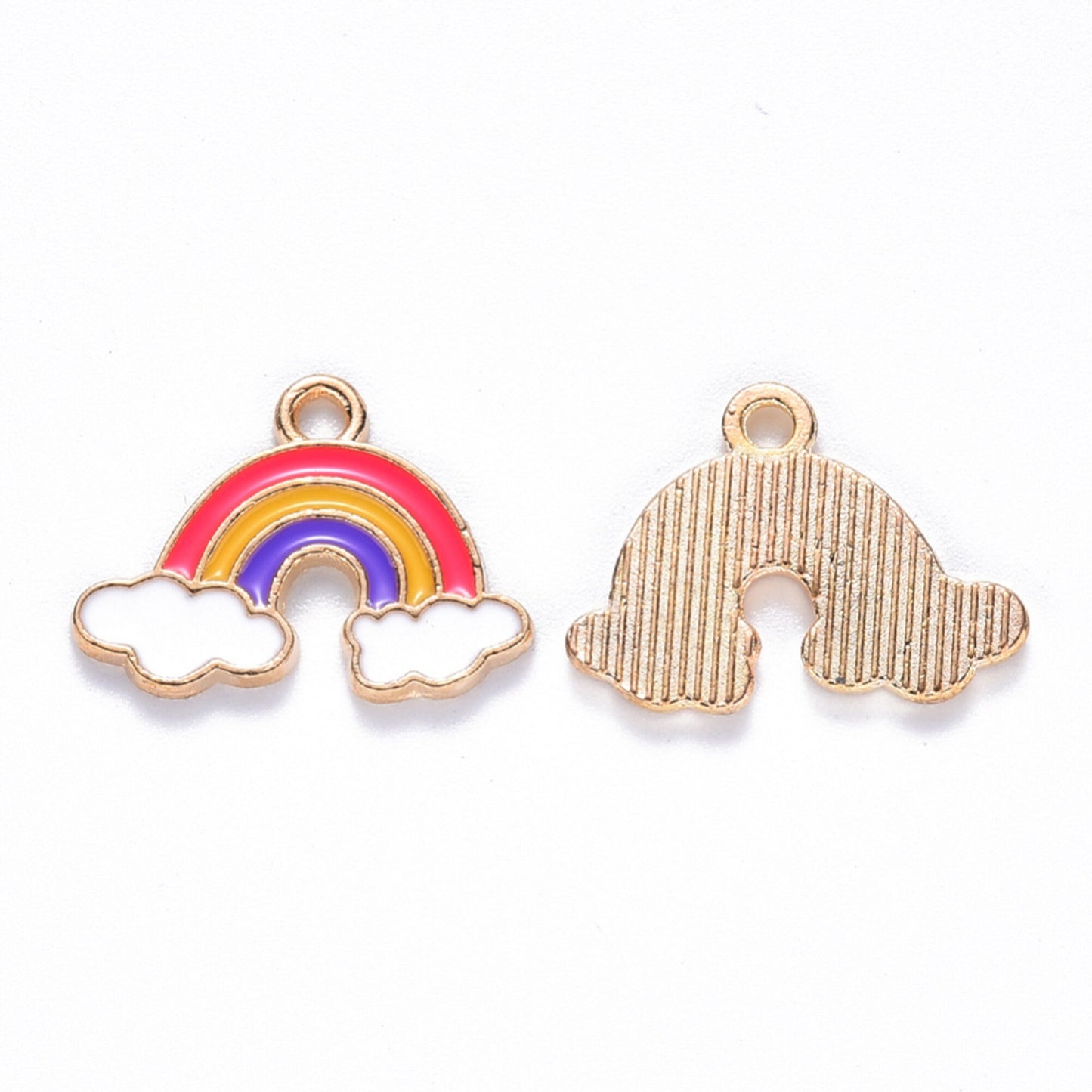 5/10pcs Rainbow Enamel Charms Jewellery Pendant, Kawaii Rainbow Enamel Charm for Jewelry Making DIY Jewelry Accessories