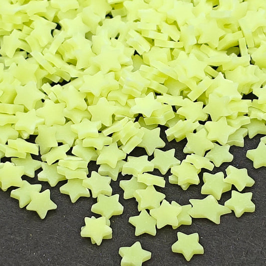 Glow In The Dark Star Polymer Clay Slices 5mm, Yellow Stars Clay Slices, Glow-In-The-Dark, Nail Art, Polymer Clay Slices, Slime Supplies