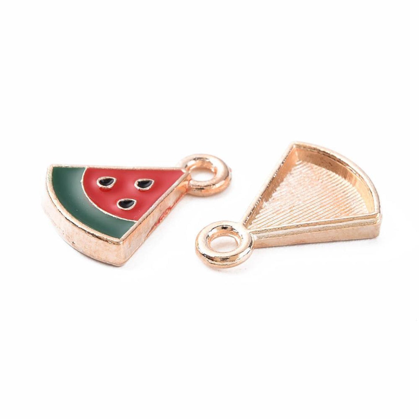 5|10pcs Watermelon Enamel Charm Jewellery Pendant, Watermelons Enamel Charm for Jewelry Making DIY Jewelry Accessories, Enamel Fruit Charms